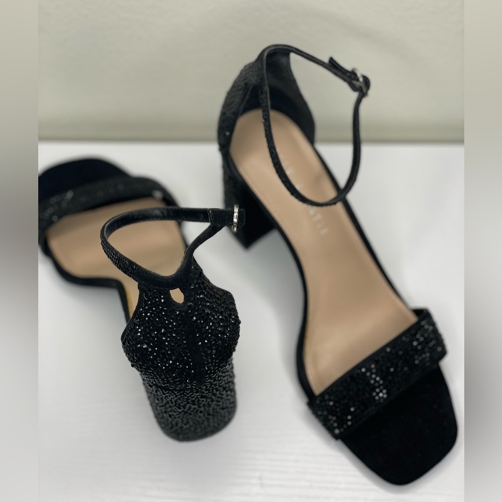 Kelly & Katie Black Rhinestone Sparkle Heels size 8